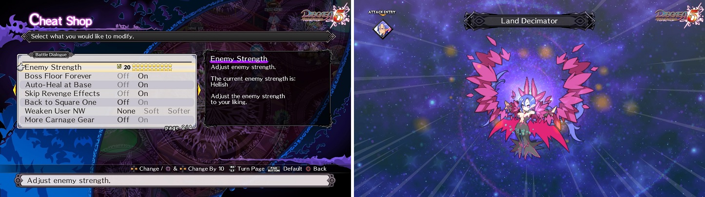 Two things that will help develop your Trap is setting the Enemy Strength to 20 stars (left) and using Land Decimator with your powerful Sage (right).