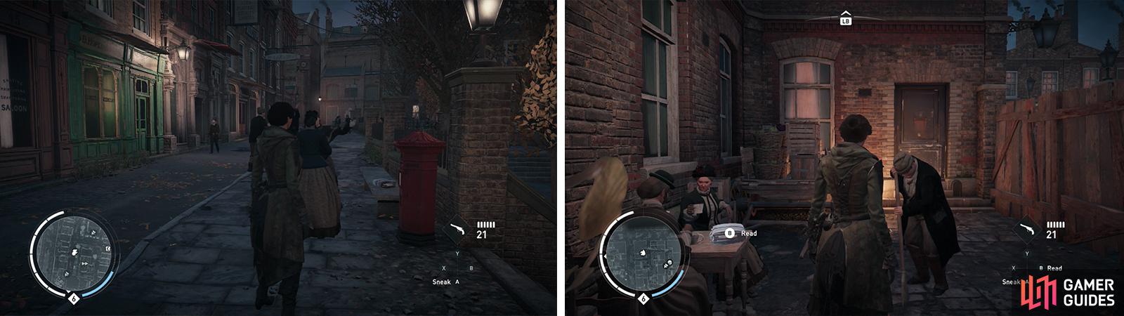 The locations of Letters from the Front collectibles #03 (left) and #04 (right).