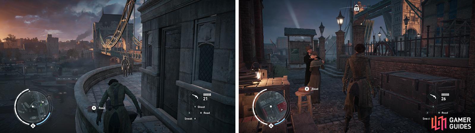 The locations of Letters from the Front collectibles #06 (left) and #07 (right).