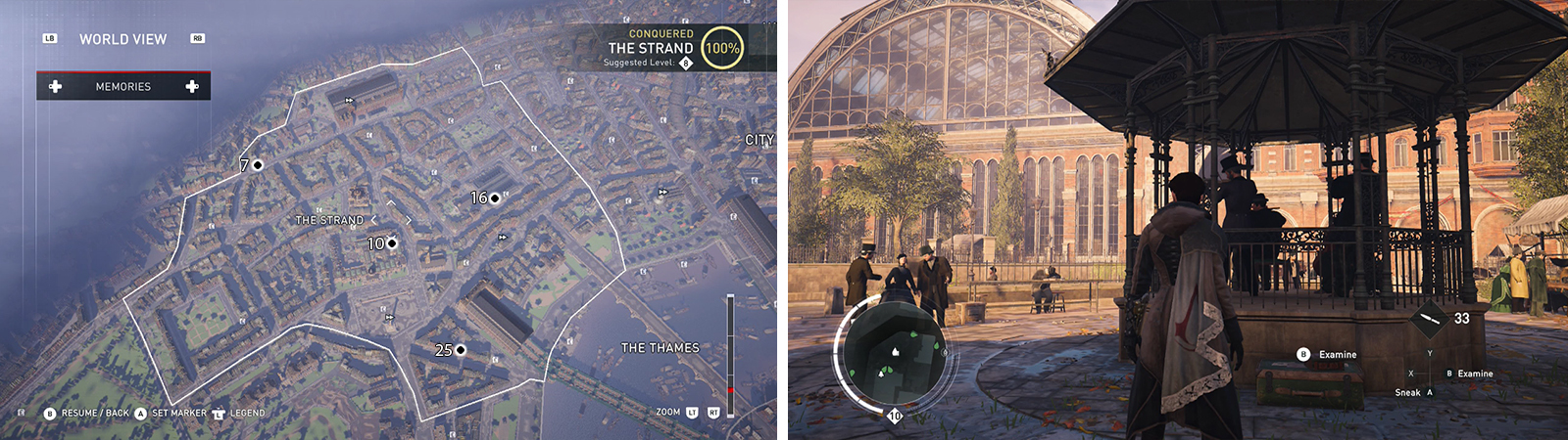 The Secrets of London can be found on the map (left). Location of Secret of London #07 pictured (right).