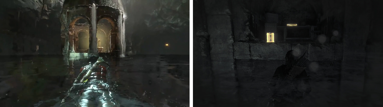 Once the water is at the highest level you can reach the Codex (left). Before leaving, check the alcoves to the left to find Document 09 (right).