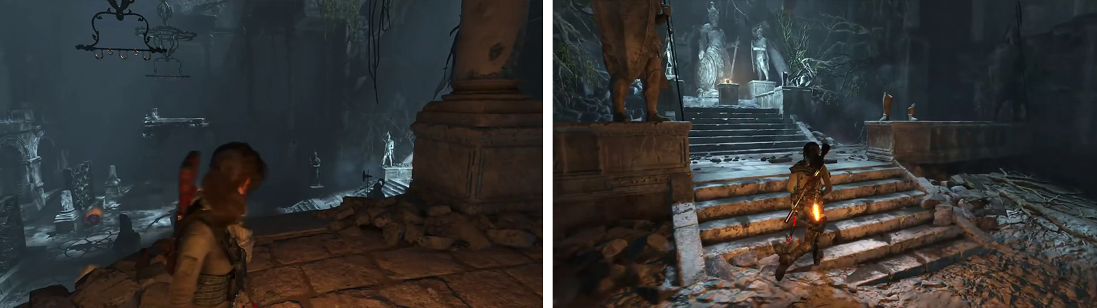 Rise of the Tomb Raider: Find a way out of the archives, walkthrough