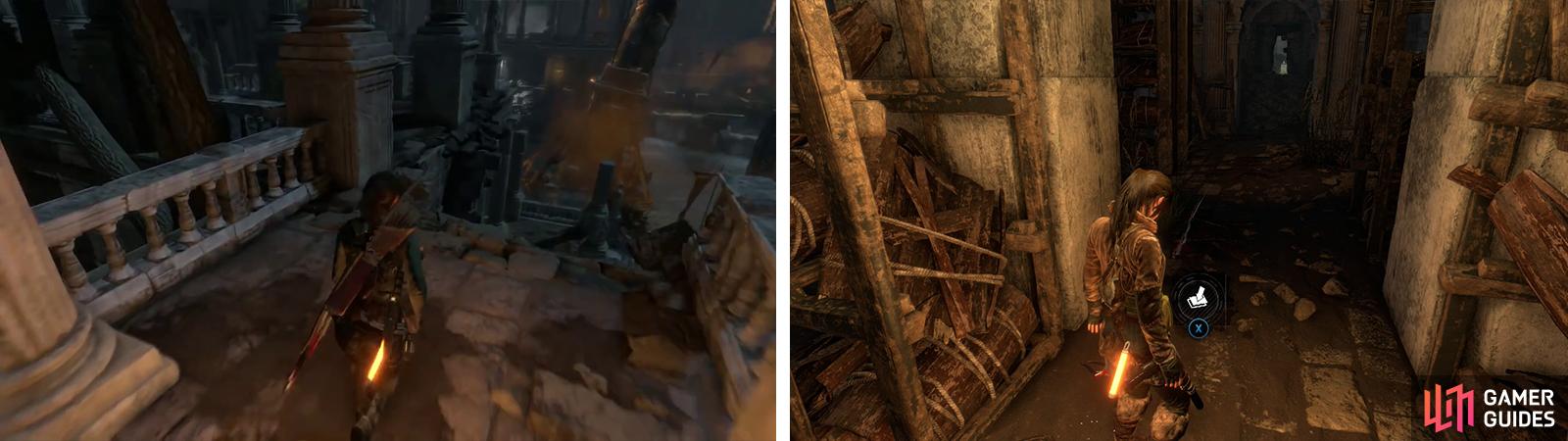 RISE OF THE TOMB RAIDER: Flooded Archives - Greek Fire Puzzle Northwest  Corner