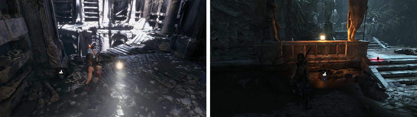 RISE OF THE TOMB RAIDER: Flooded Archives - Greek Fire Puzzle Northwest  Corner