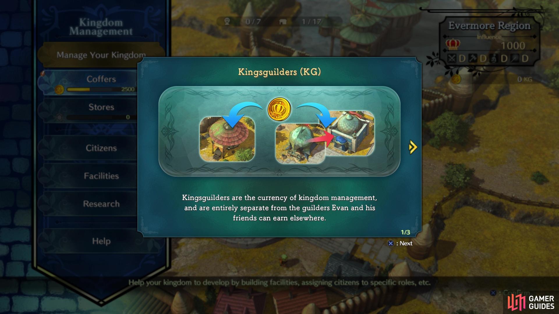 Kingsguilders will be your currency for building your kingdom