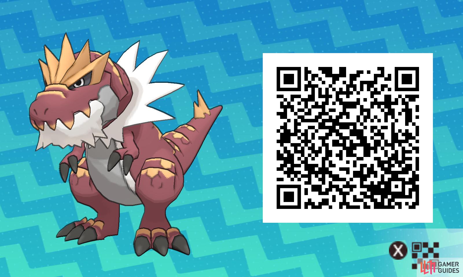 The Pokemon Ultra Sun / Moon QR code for My Shiny Volcarona, Up