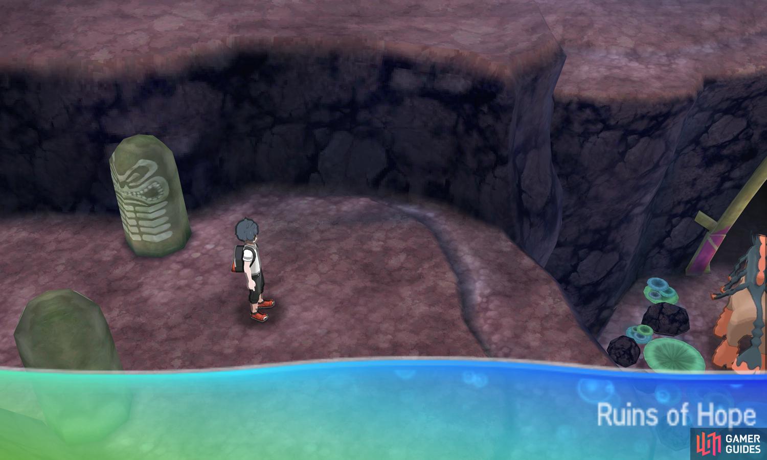 These ruins are home to Tapu Fini, the Water-type guardian.