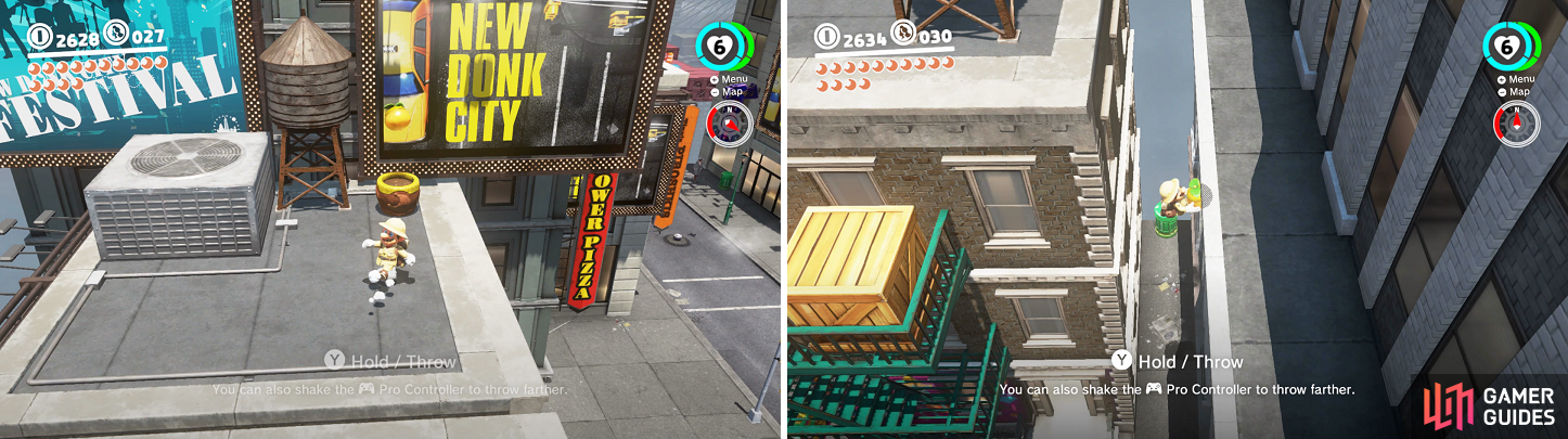 The locations of the two seed planters on top of the rooftops in New Donk City.