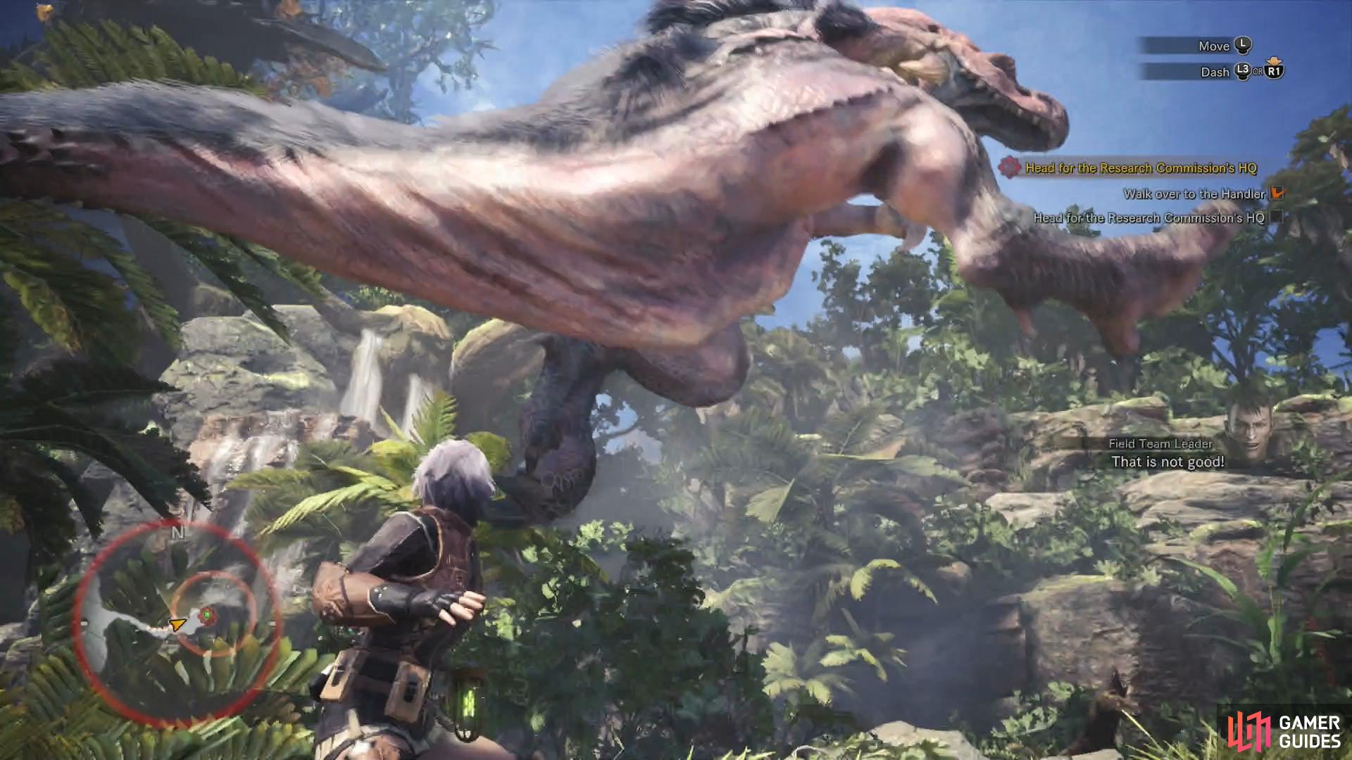 An Anjanath will show up to complicate your flight from the Great Jagras