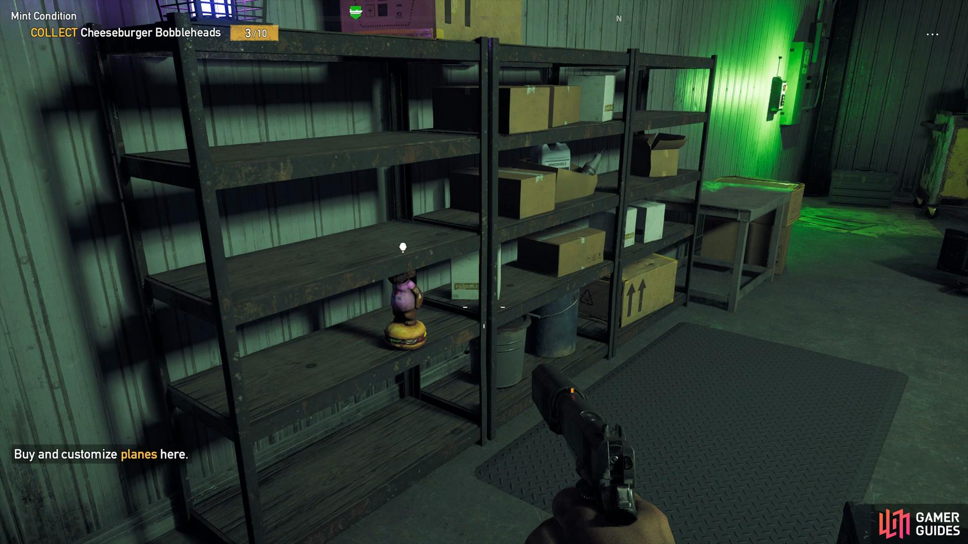 you'll need to complete the Hangar Pains Prepper Stash to gain access to the Bobblehead.
