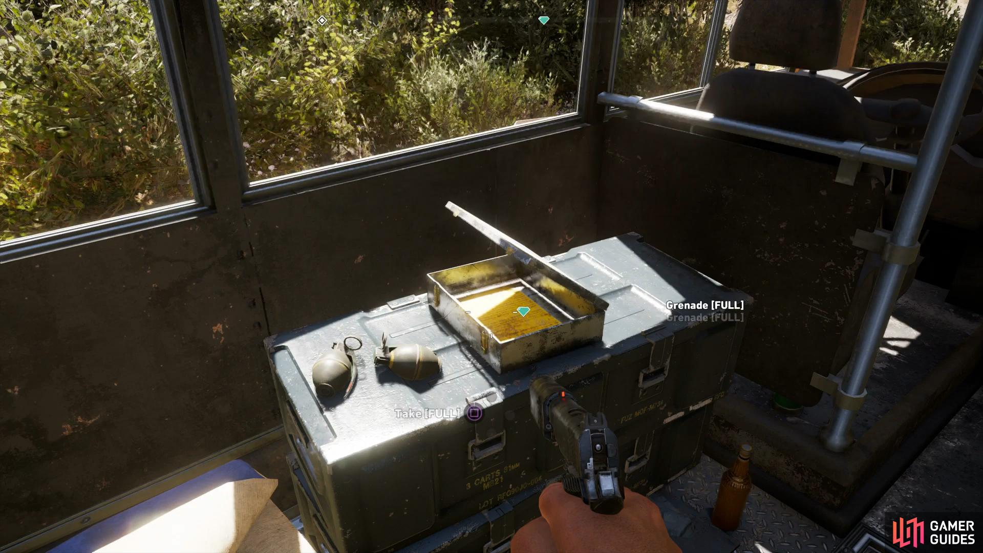 the Prepper note is inside the bus itself