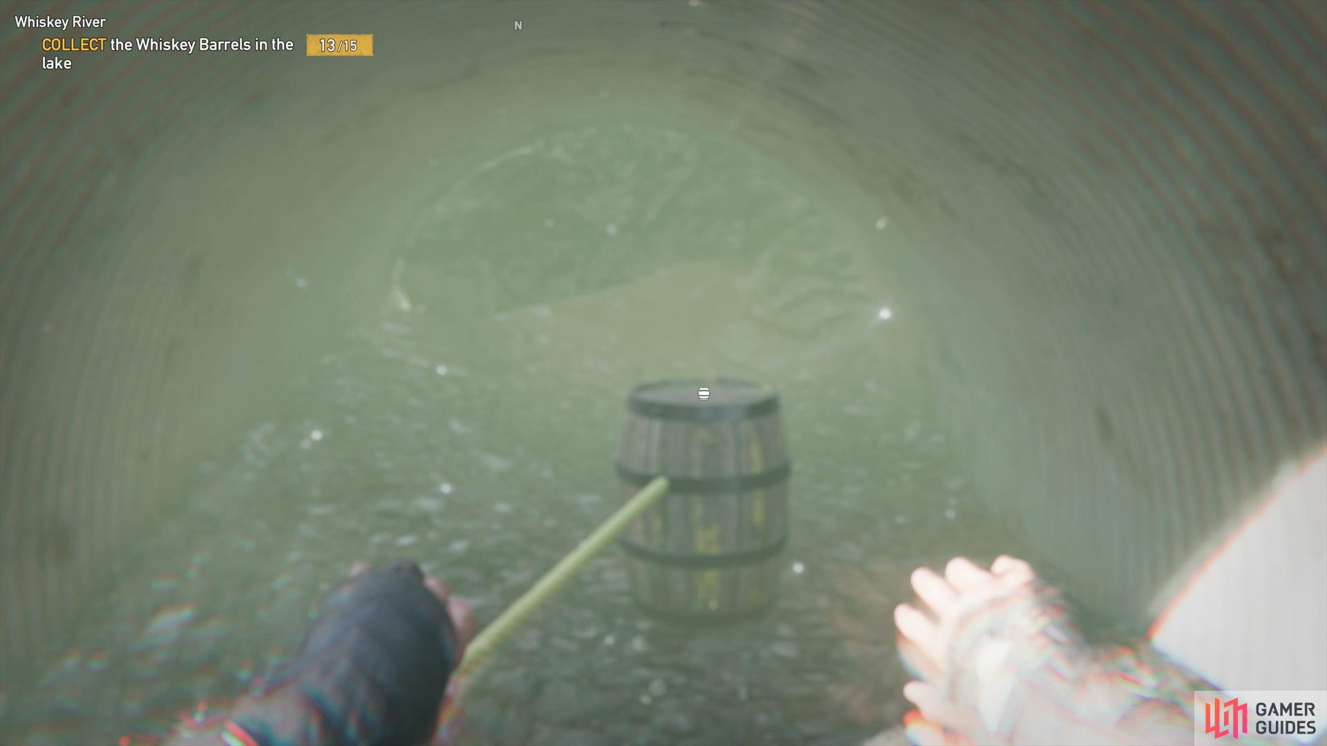 simply swim to the bottom to find this barrel.