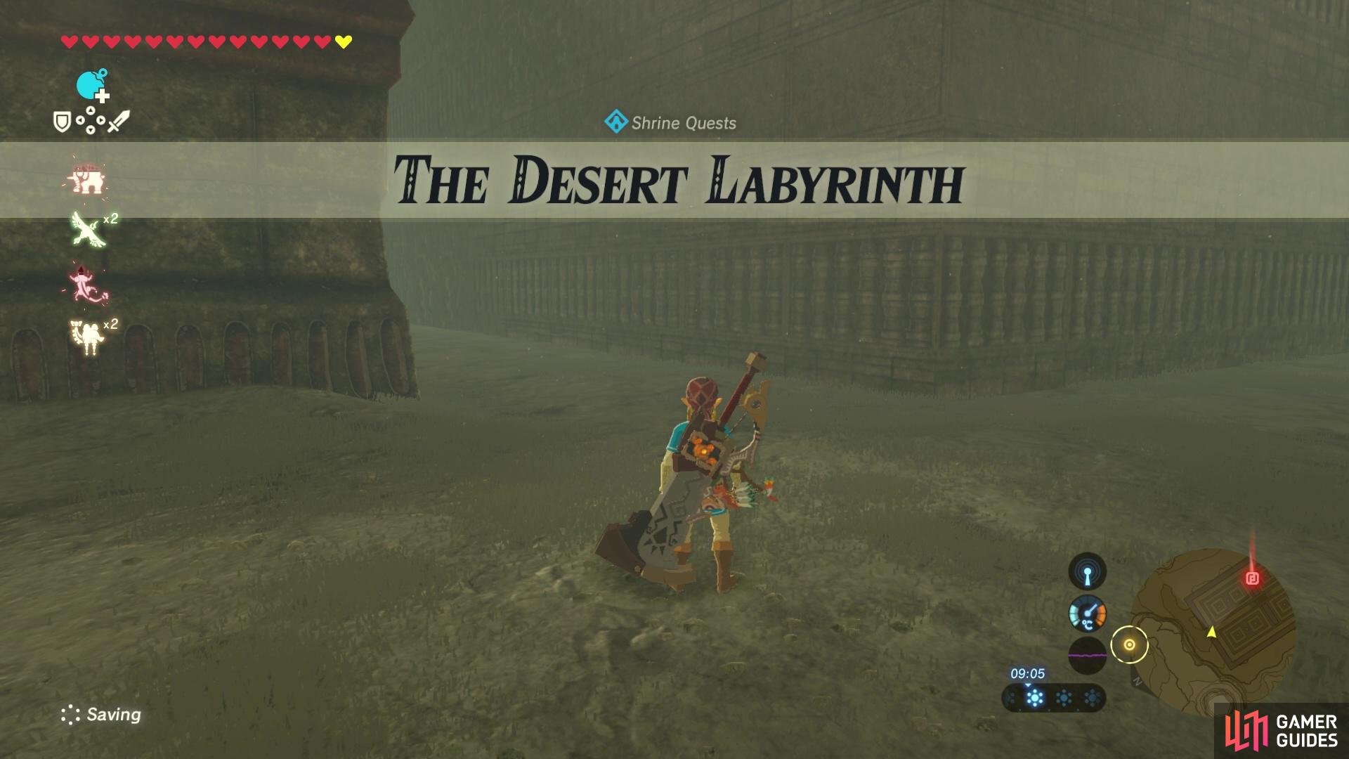 When you enter the Labyrinth, the Shrine Quest, The Desert Labyrinth will begin