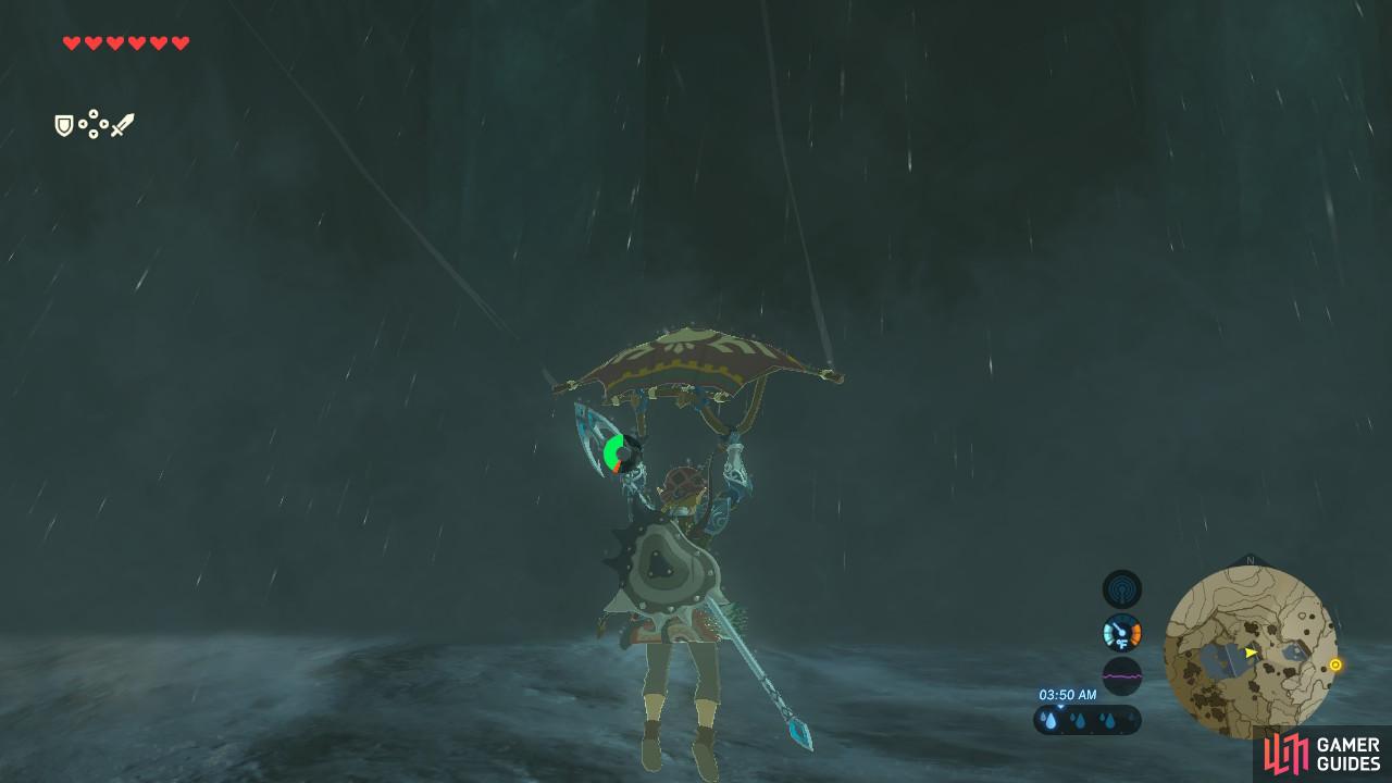 Link will automatically deploy his Paraglider after clearing the waterfall.