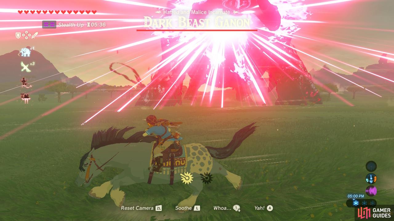 This is a sign that Dark Beast Ganon is readying to attack