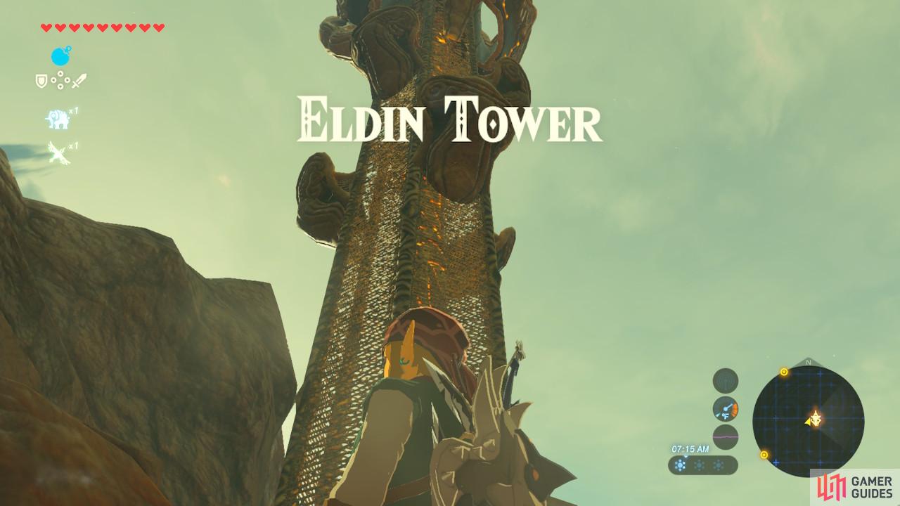 Eldin Tower is located on top of a large hill