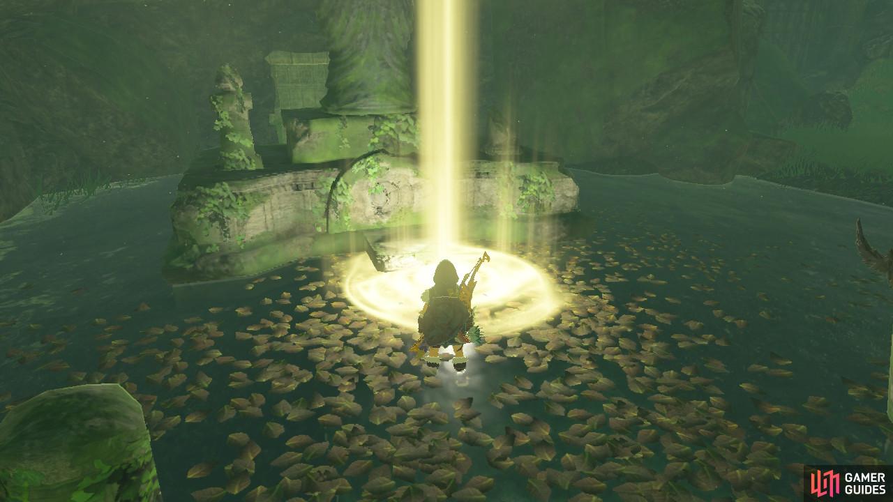 Drop it in the water in front of the Goddess Statue