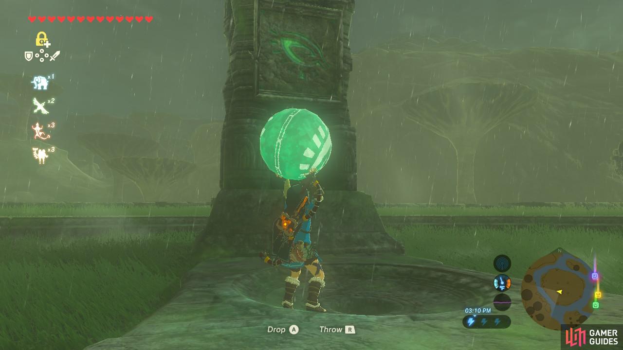 Put it in the spot where you see a green symbol