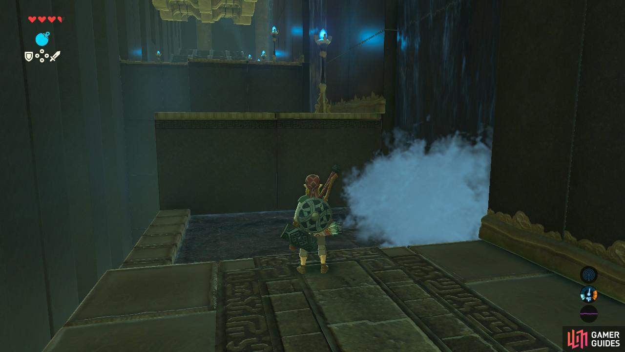 Since this is a Shrine, you cannot climb walls