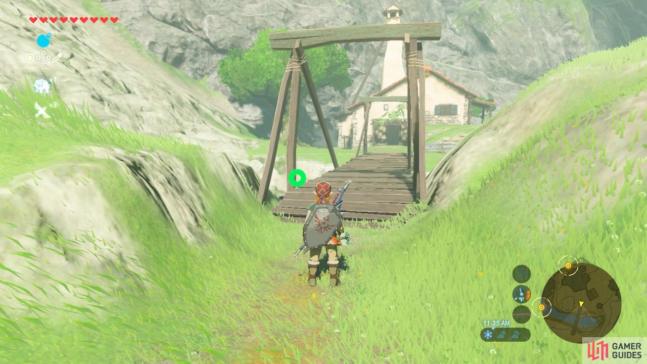 The house is right across this bridge in Hateno Village