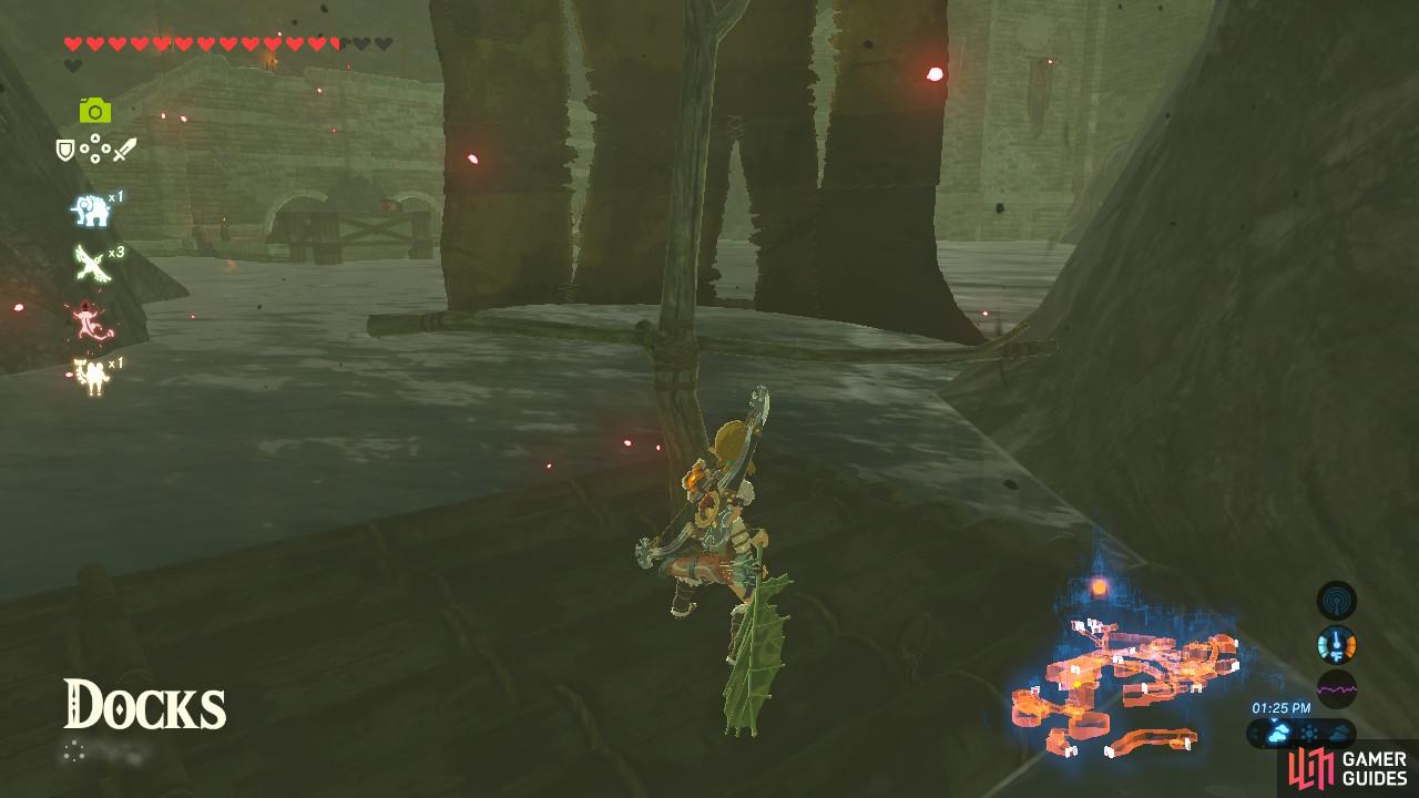 Head to the docks area in the underbelly of Hyrule Castle but do not actually enter. This is just a good landmark since it's clearly labeled here