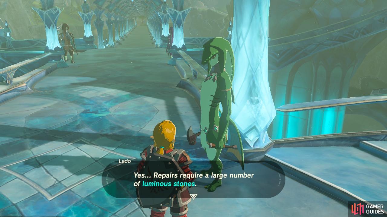 Talk to this Zora to initiate the sidequest