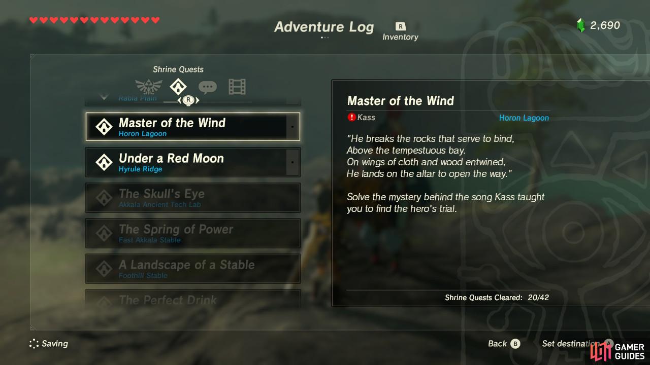 This Shrine Quest is localized to this area but can become tedious