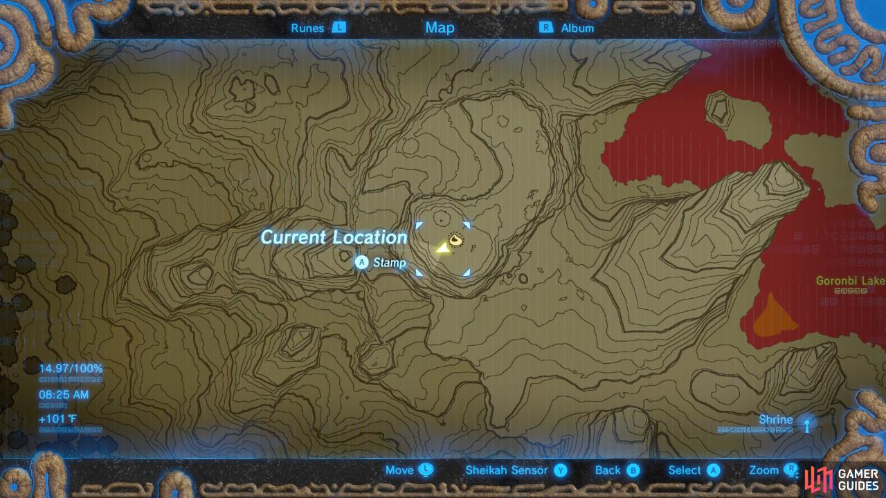 Here is the specific location of the memory (and a Korok Seed)