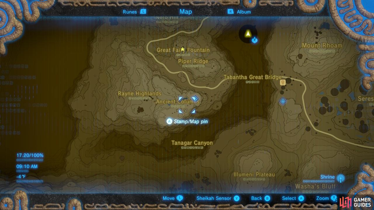 Here is a more general map of the area