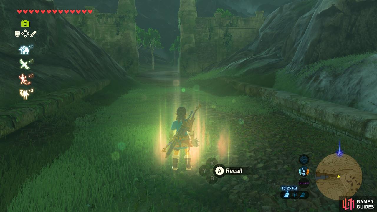 You will want to walk past the gate to see the memory recall prompt appear