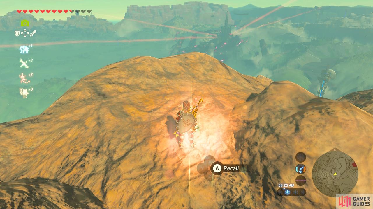 Stick to the cliffs and columns surrounding the lava lake to arrive at this point