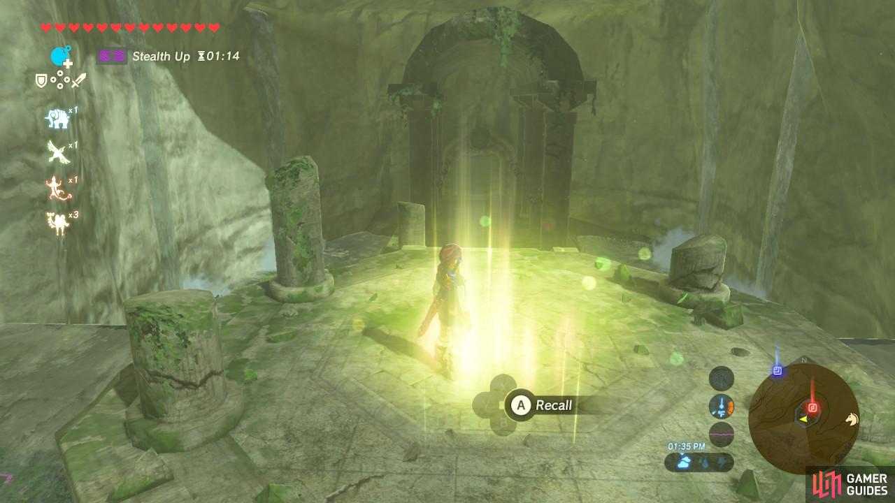 The recall point is in the back of the spring