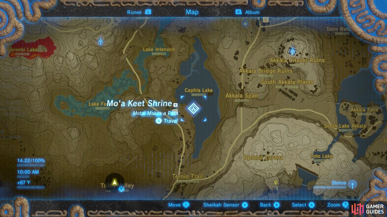 Here is the specific location of Mo'a Keet Shrine