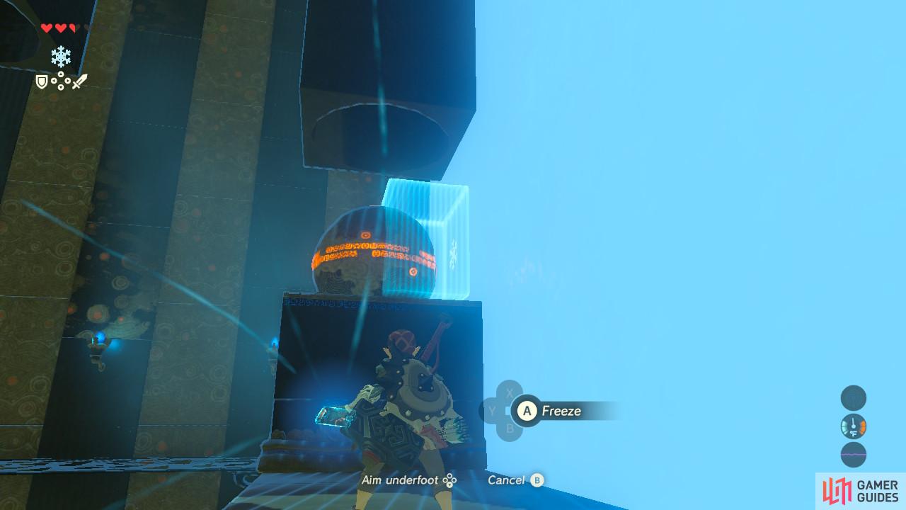 Use Cryonis to push out the special puzzle ball