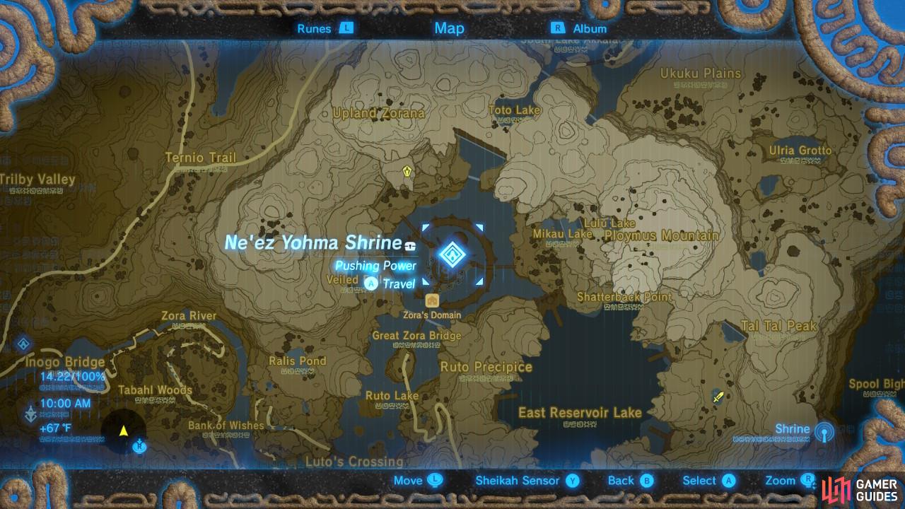 Here is the specific location of Ne'ez Yohma Shrine