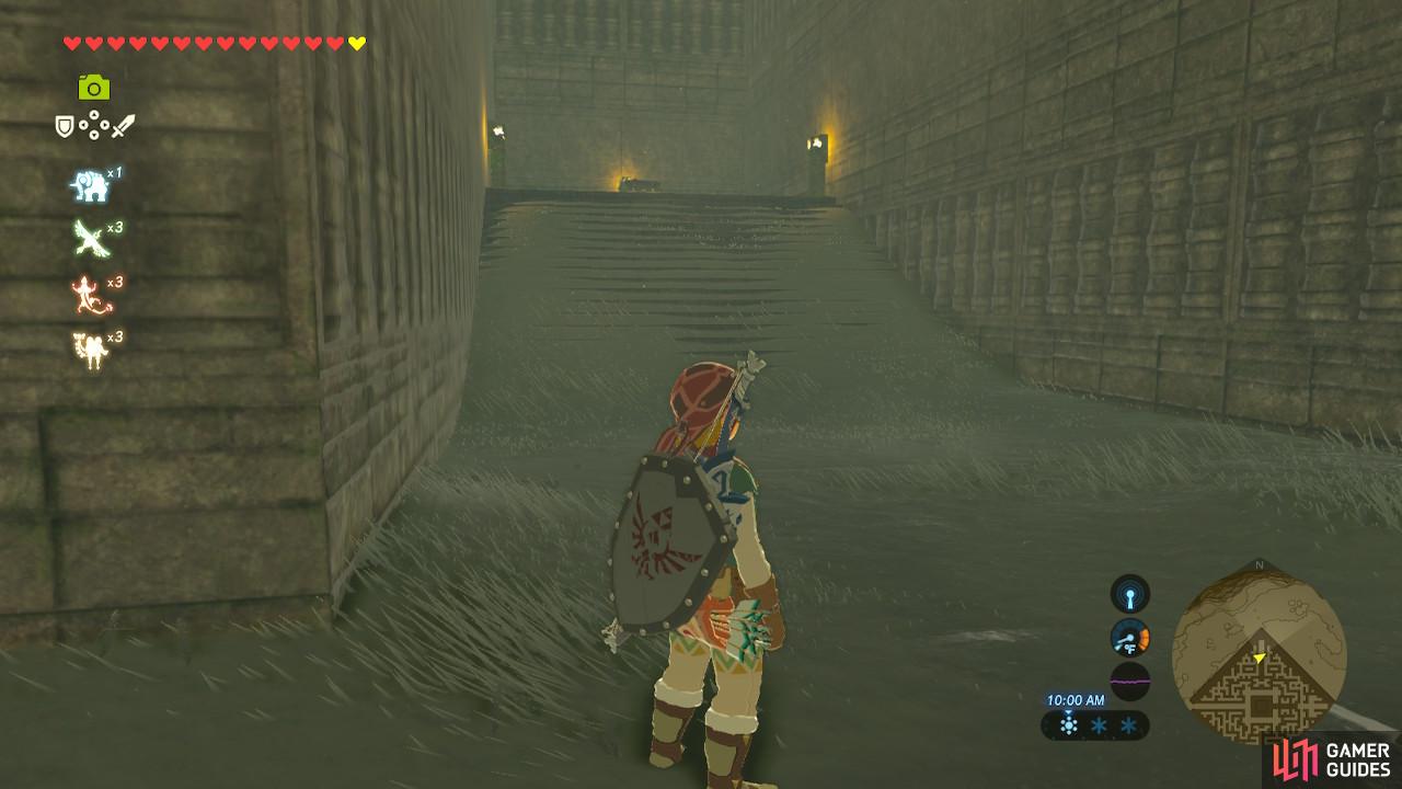 Go up these stairs for a treasure