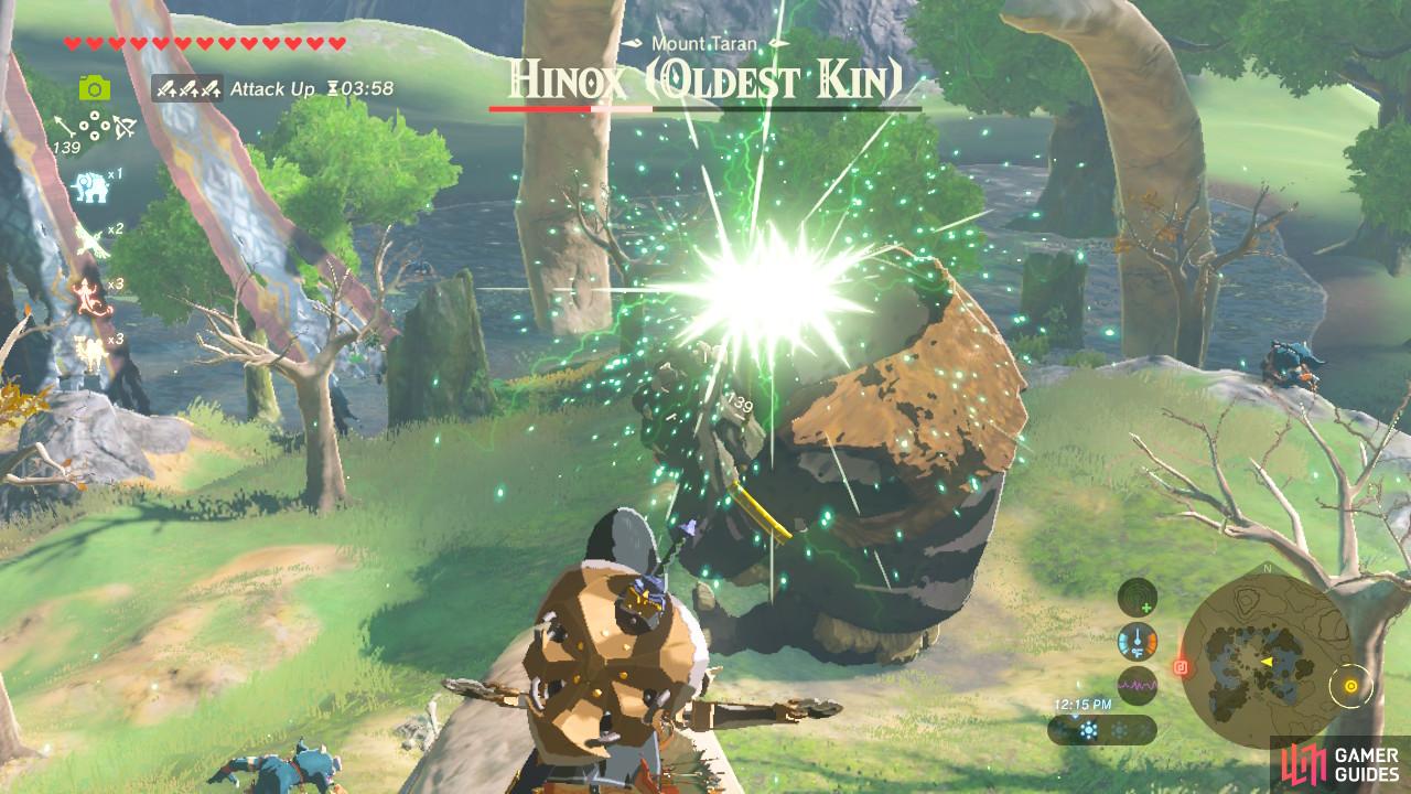 The Oldest Kin is a Black Hinox and has the most health