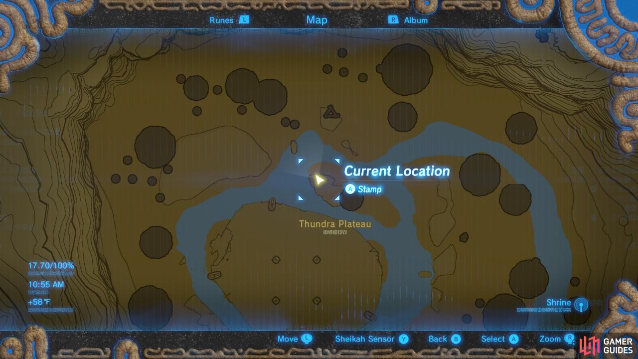 Here is the specific location of the orange orb