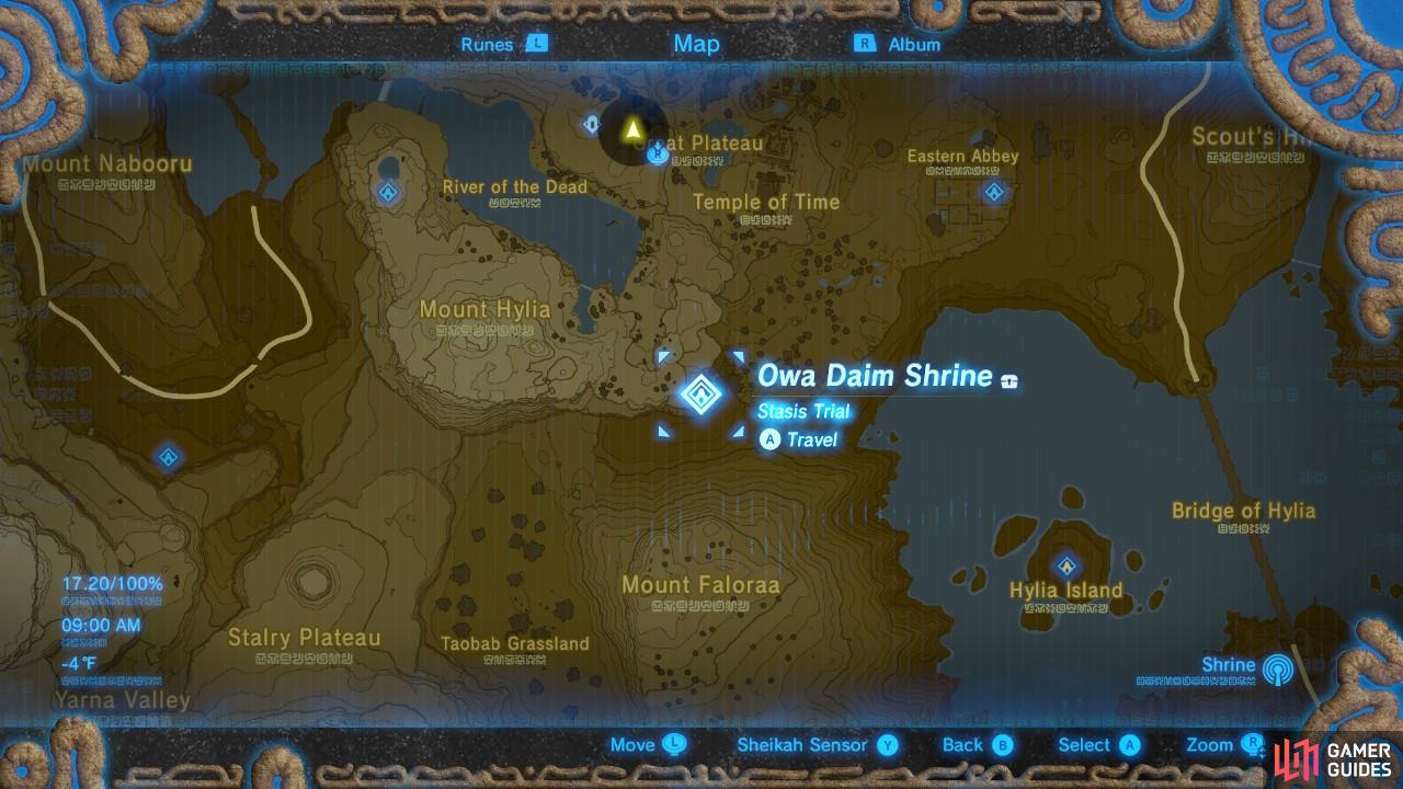 Here is the specific location of the Owa Daim Shrine