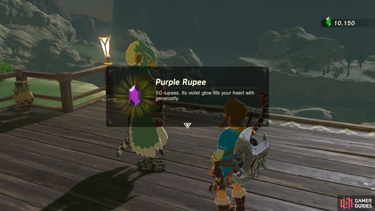 As a reward for settling her worries, she will give you a purple Rupee