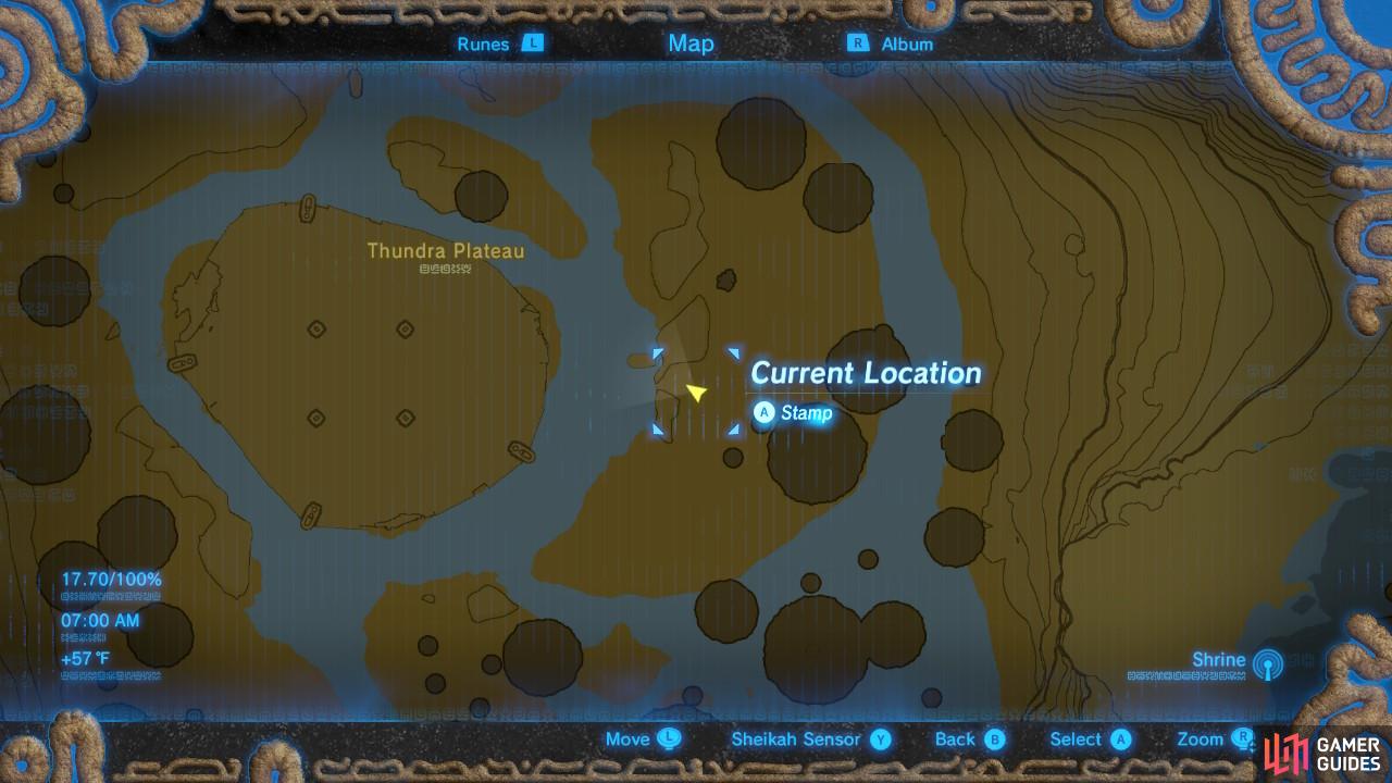 Here is the specific location of the red orb.