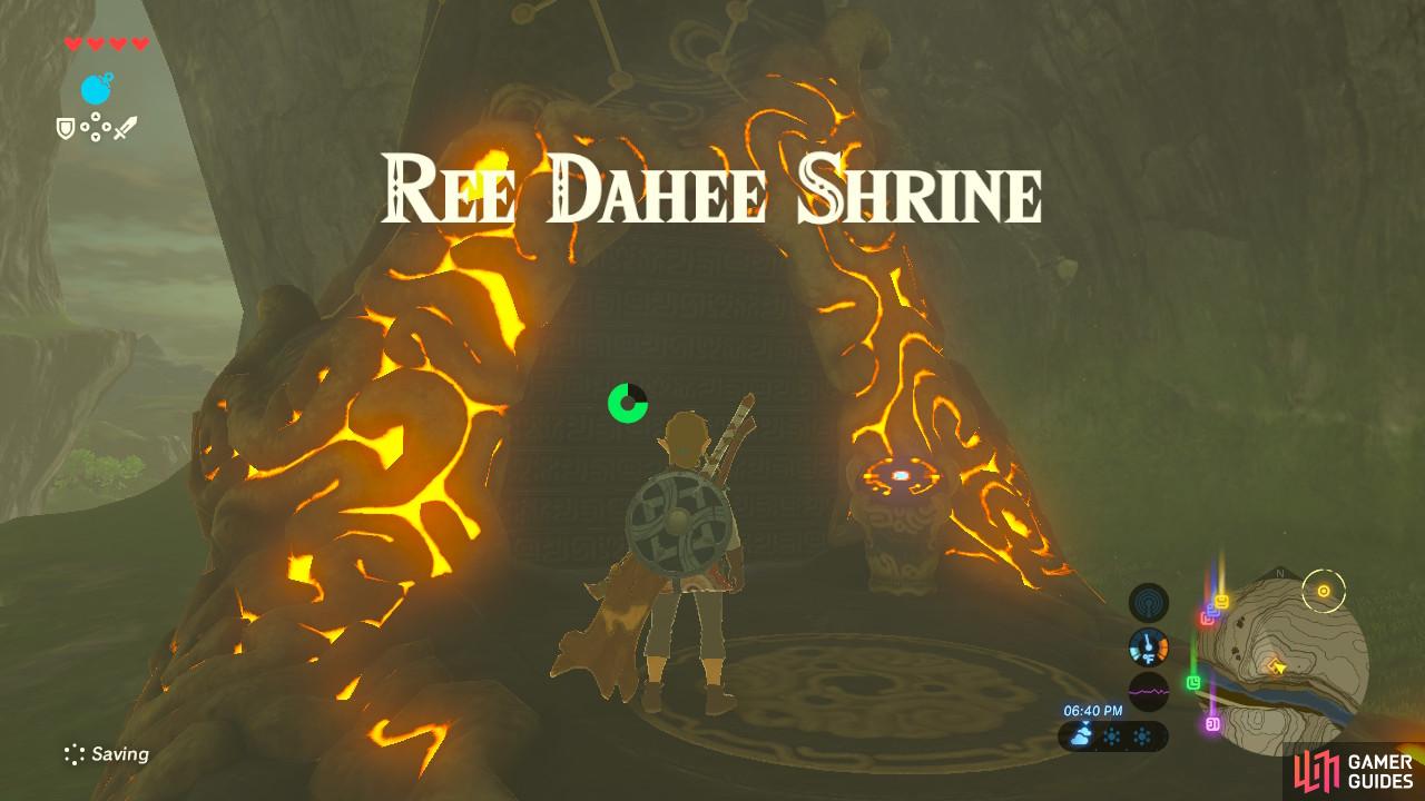 Ree Dahee Shrine is within the Dueling Peaks valley