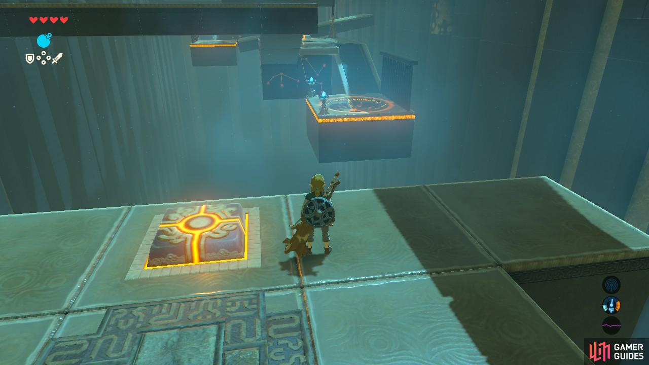 Step on this glowing orange switch