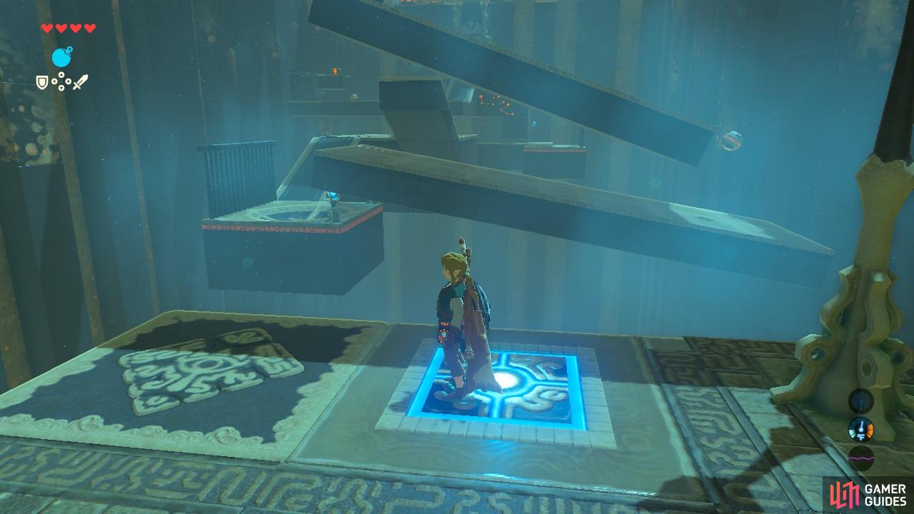 Stepping on this switch will til the top platform down so the ball can get rolling