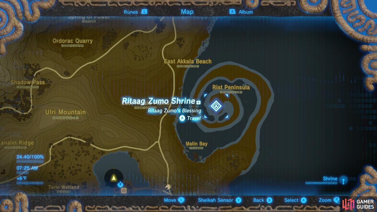 Here is the location of the Shrine
