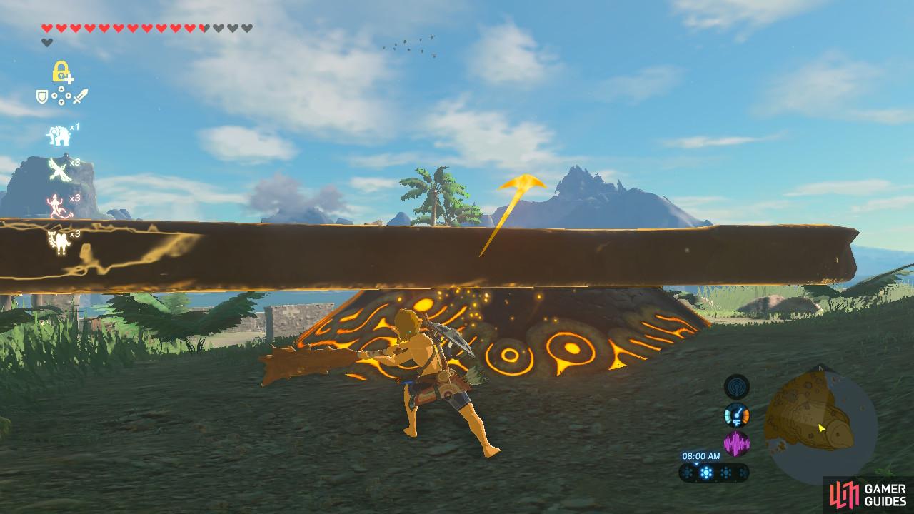 Use a weapon you're willing to sacrifice and hit the slab with Stasis until the arrow turns red