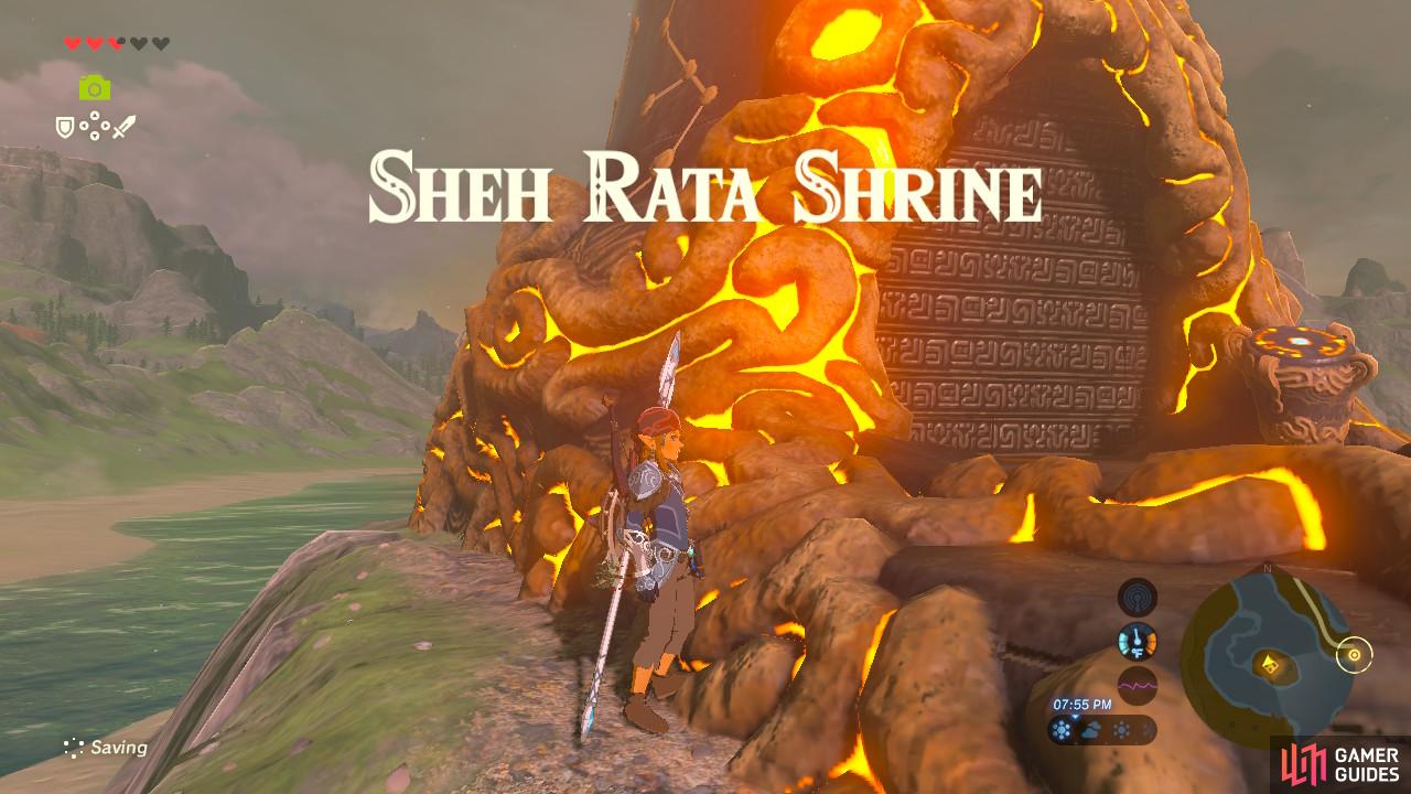 This Shrine is blocked by vines. Burn them or bypass with Revali's Gale.