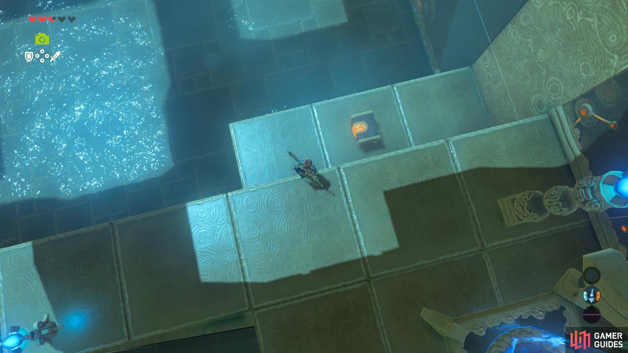 Tilt your camera way down to see a hidden treasure chest