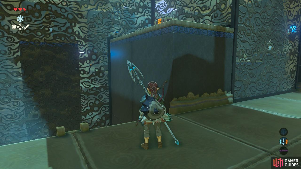 You can see the treasure chest if you turn around