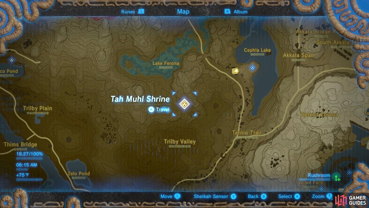 Here is the specific location of Tah Muhl Shrine